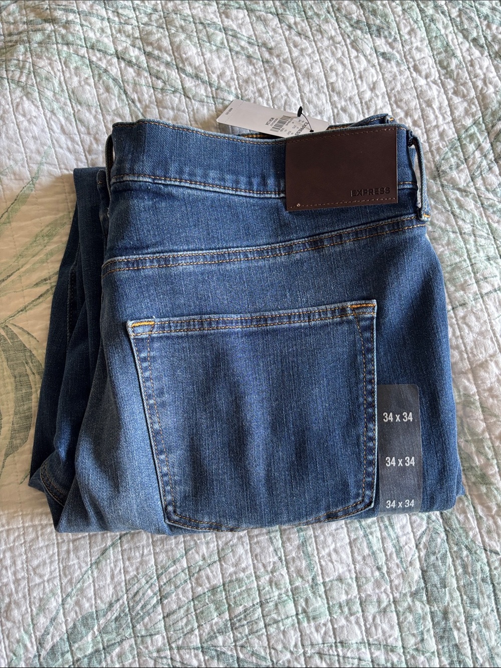 Express Men’s Dark Blue Straight Jeans